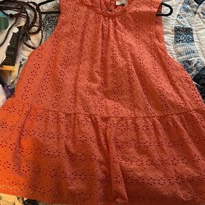 LOFT Coral Eyelet Tank Top